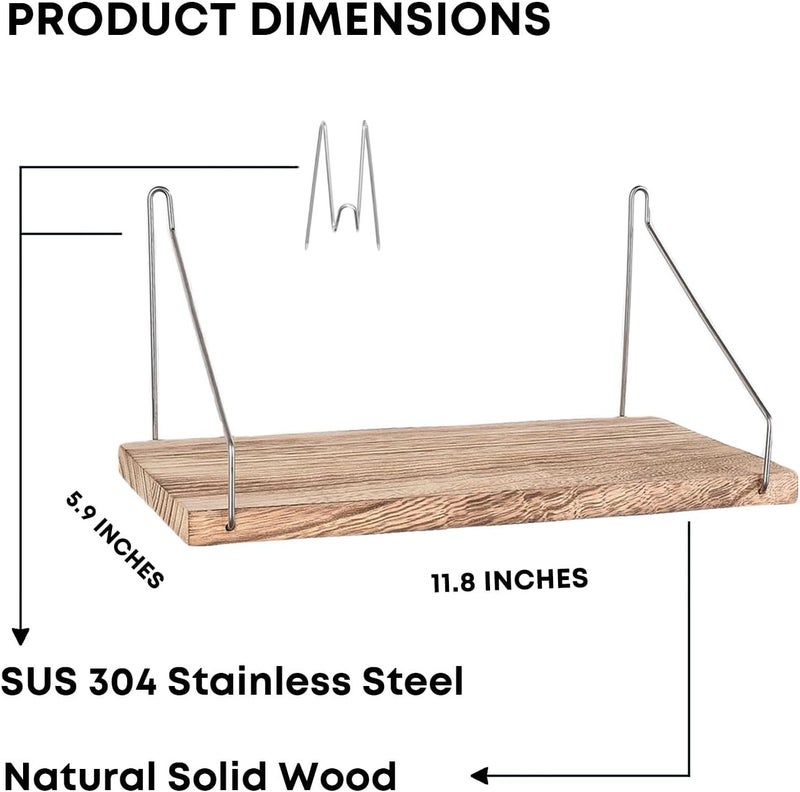 onsogi Fabric Wall Cubicle Shelf with Hooks for Work Decor, 11.8' Wooden Cubicle Organizer Storage Shelf with Hangers Cubicle Accessories for Women Men Desk, 2 Pack - Image 2